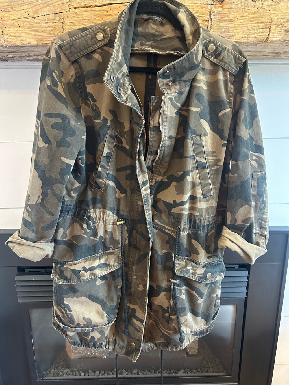 Striped Camo Utility Jacket - Olive Camo